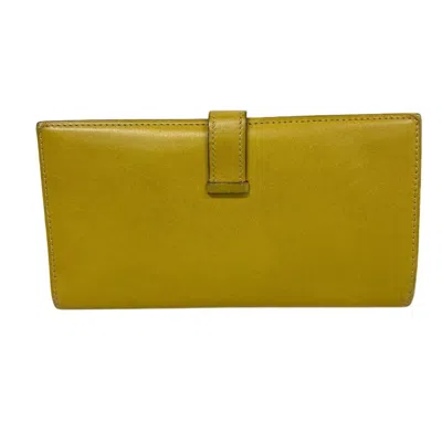 Pre-owned Hermes Yellow Swift Leather Wallet (bi-fold) ()