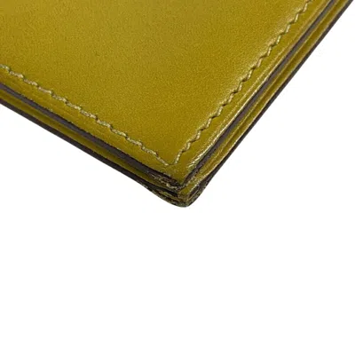Pre-owned Hermes Yellow Swift Leather Wallet (bi-fold) ()