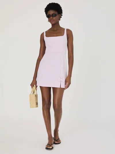French Connection Whisper Bow Trim Slit Mini Dress In Pink
