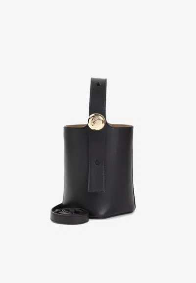 Loewe Mini Pebble Leather Bucket Bag In Black