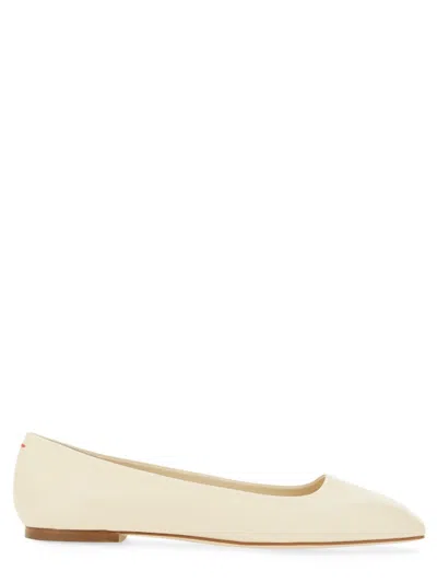 Aeyde Aeydē "ida" Dancer Nappa Leather Flats In White
