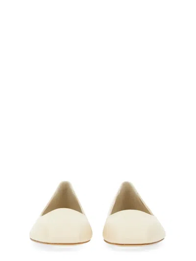 Aeyde Aeydē "ida" Dancer Nappa Leather Flats In White