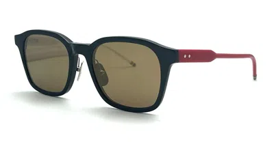 Thom Browne Rectangular - Navy Blue / Red / White Sunglasses In Blue Navy