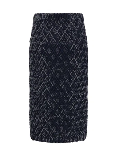 P.a.r.o.s.h P. A.r. O.s. H. Sequined Midi Skirt In Blue