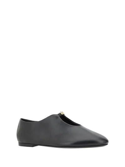 Givenchy 4g Liquid Nappa Leather Ballet Flats In Black