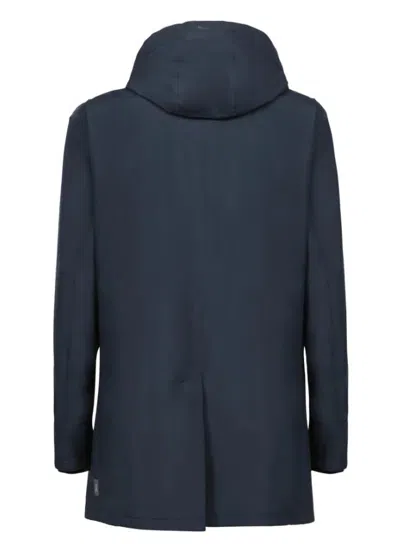 Herno Dark Blue Trench Coat In Blue