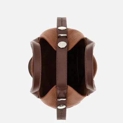 Hogan Structured Medium Shoulder Bag With Contrast Panels In Brown