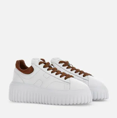 Hogan H-stripes Low-top Leather Sneakers In White