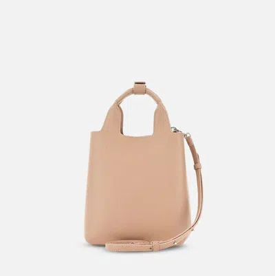 Hogan Mini Bag With 2 Handles And Removable Strap In Beige