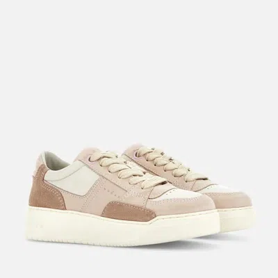 Hogan Chamallow Nappa And Suede Sneakers Shoes In Neutral