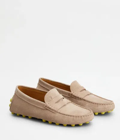 Tod's Gommino Bubble Suede Driving Shoes In Pink