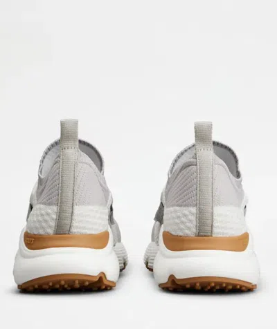 Tod's Womens White Sport Run 54c Calzino Logo-embellished Mesh Low-top Trainers In Grey