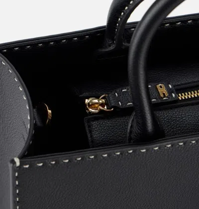 Elisabetta Franchi Borsa Tote Nera Piccola Con Impunture A Contrasto In Black