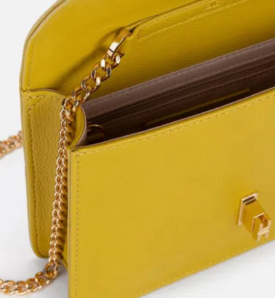 Elisabetta Franchi Faux Leather Shoulder Bag In Yellow