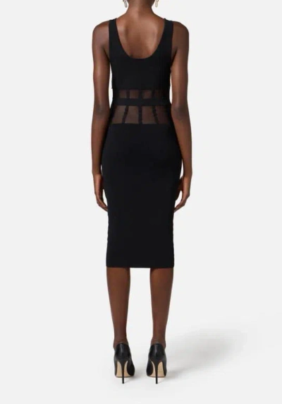 Elisabetta Franchi Form-fitting Knit Midi Dress In Black