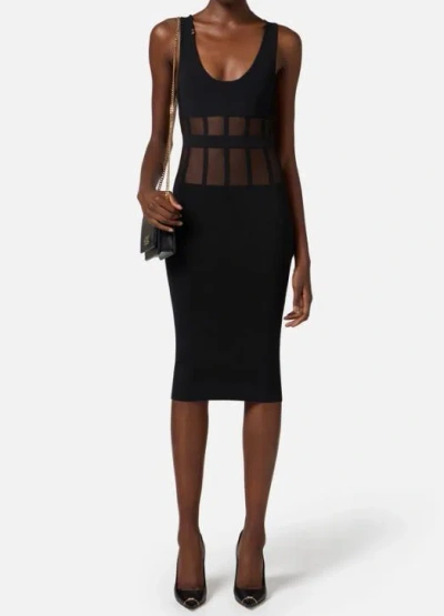 Elisabetta Franchi Form-fitting Knit Midi Dress In Black