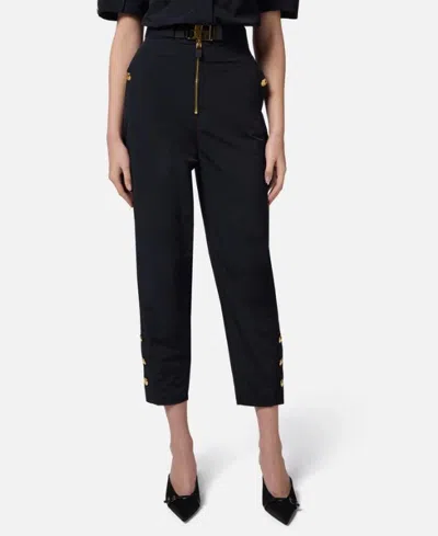 Elisabetta Franchi Black Technical Sailing Pants In Black
