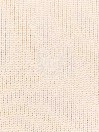 Balenciaga Cotton And Polyester Sweater With Front Pockets In Cream