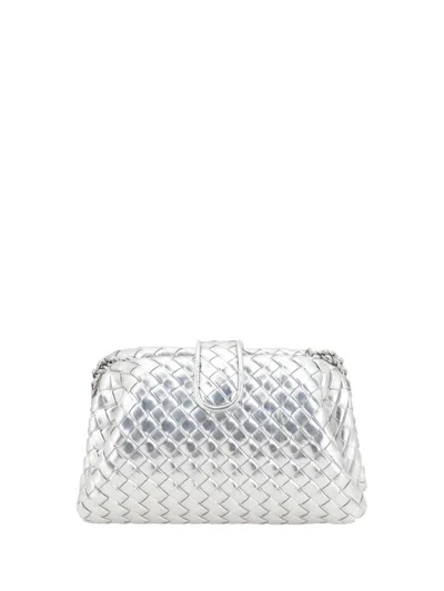 Bottega Veneta Mini Lauren 1980 Intrecciato Metallic Leather Clutch In Multicolor