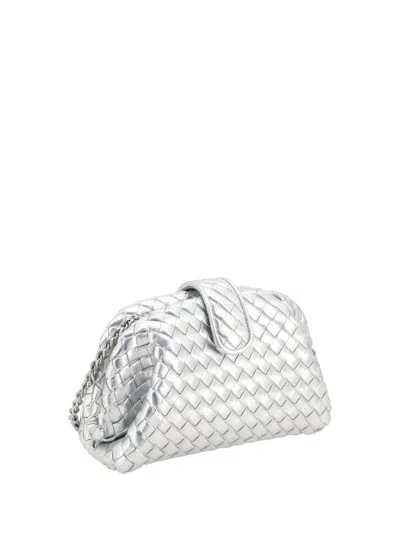 Bottega Veneta Mini Lauren 1980 Intrecciato Metallic Leather Clutch In Multicolor