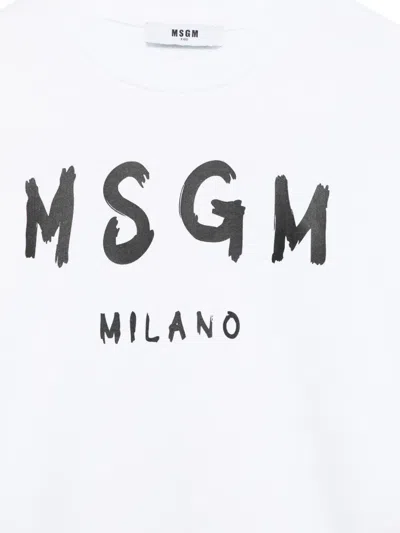 Msgm Logo-print Sweatshirt In White