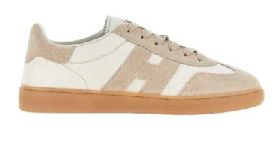 Hogan Light White Sneakers With Smooth And Suede Textures In Multicolor