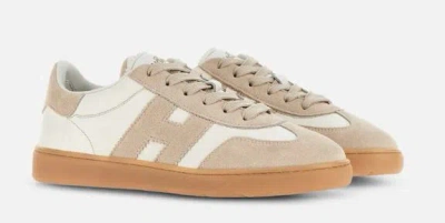 Hogan Light White Sneakers With Smooth And Suede Textures In Multicolor