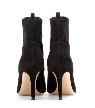 Shop Gianvito Rossi Bennett Suede Ankle Boots In Llack