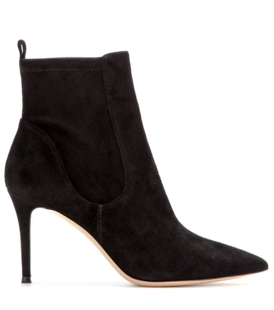 Shop Gianvito Rossi Bennett Suede Ankle Boots In Llack