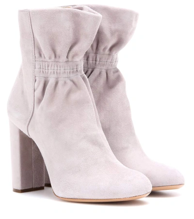 Chloé Suede Ankle Boots In Grey