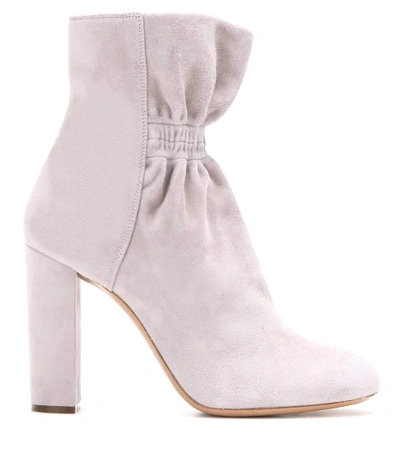 Shop Chloé Suede Ankle Boots In Grey
