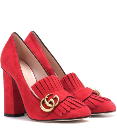 Gucci Suede Loafer Pumps In The