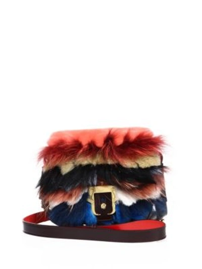 Shop Paula Cademartori Beth Multicolor Fur & Leather Shoulder Bag