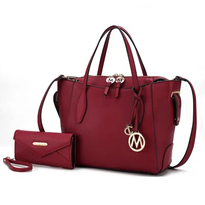 Mkf Collection By Mia K Bruna Women's Tote Bag With Wallet Set By Mia K In Red