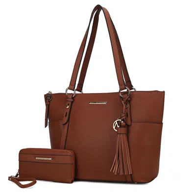 Mkf Collection By Mia K Gloria Women's Tote Bag With Wallet Set By Mia K In Brown