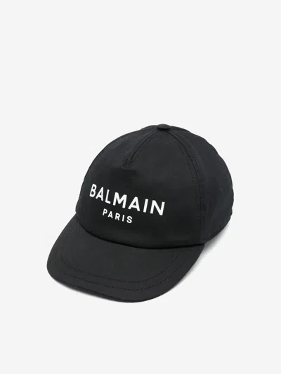 Balmain Logo-print Cotton Cap In Black