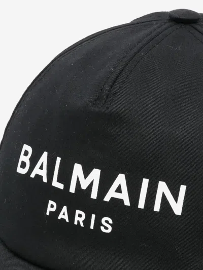 Balmain Logo-print Cotton Cap In Black