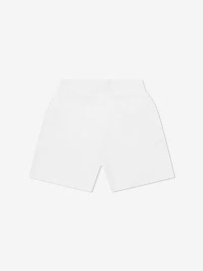 Balmain Girls Logo Button Shorts In White