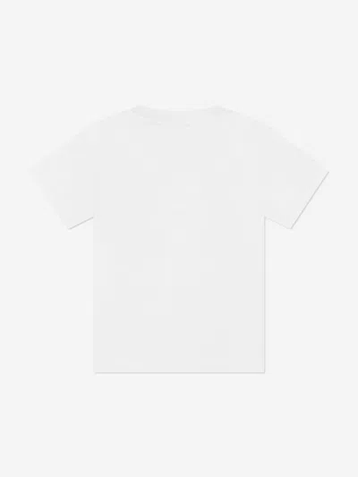 Balmain Girls Buttoned Logo T-shirt In White