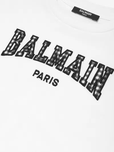 Balmain Girls Logo T-shirt In White
