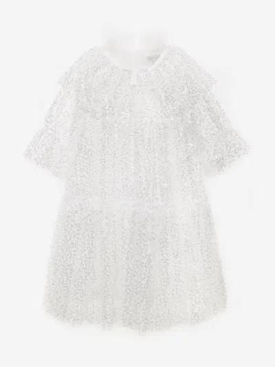 Bcbg Girls Sequin Tulle Dress In White