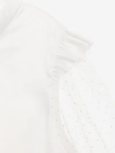 Bcbg Girls Flocked Spot Sleeve Dress In White