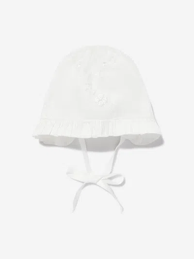 Sarah Louise Baby Girls Silk Christening Robe And Bonnet In Ivory