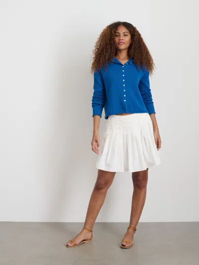 Alex Mill Taylor Rollneck Cardigan In Cotton Cashmere In Cosmic Blue