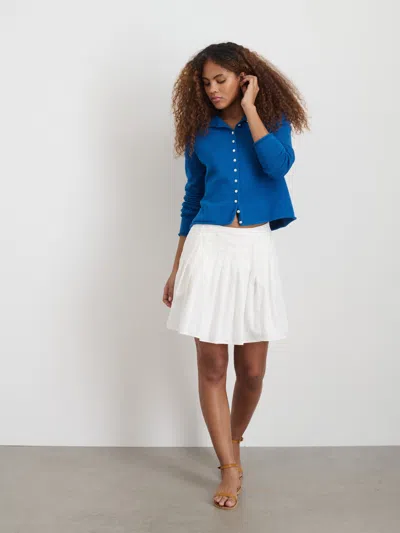 Alex Mill Taylor Rollneck Cardigan In Cotton Cashmere In Cosmic Blue