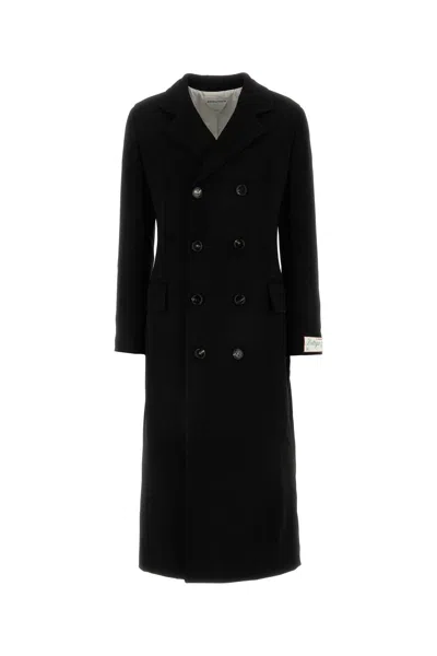 Bottega Veneta Black Coat With Notched Revers In Rayon Woman