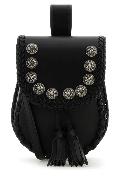 Prada Black Leather Crossbody Bag In Black