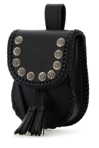 Prada Black Leather Crossbody Bag In Black