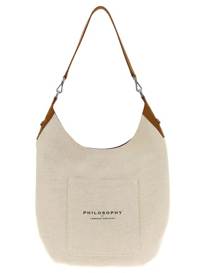 Philosophy Di Lorenzo Serafini Canvas Shoulder Bag Shoulder Bags White