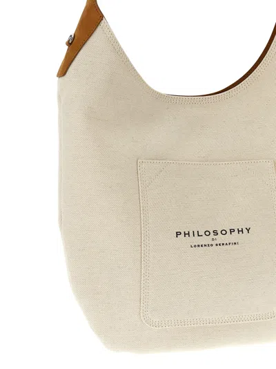 Philosophy Di Lorenzo Serafini Canvas Shoulder Bag Shoulder Bags White